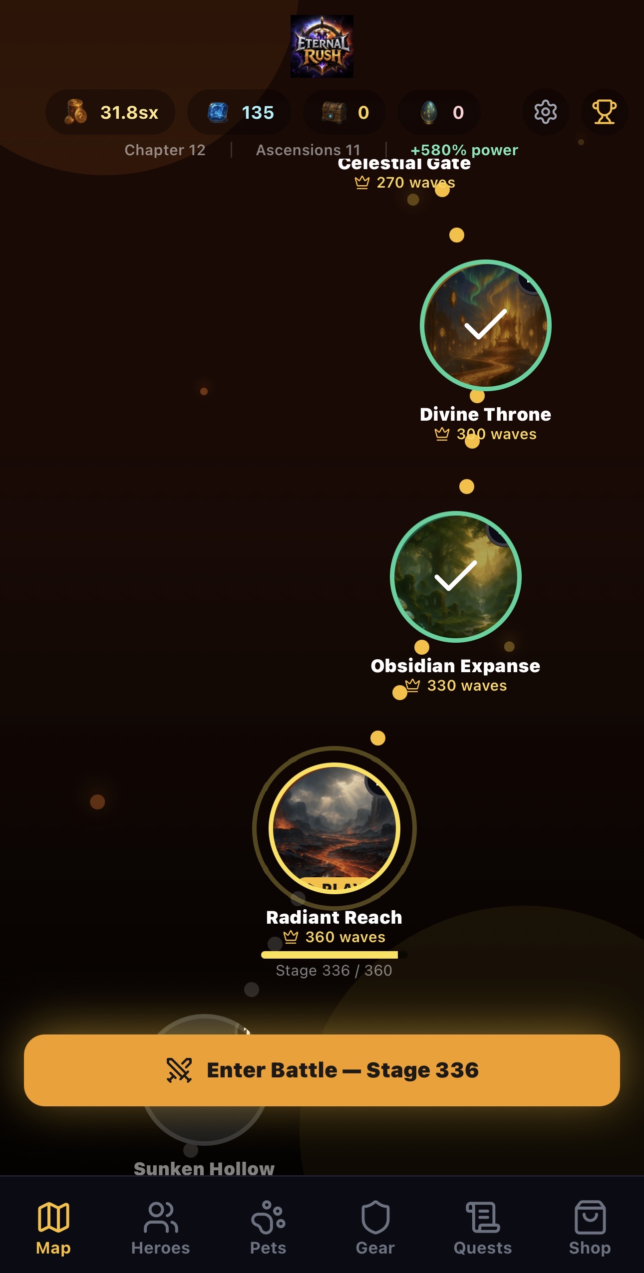 Realm map and progression